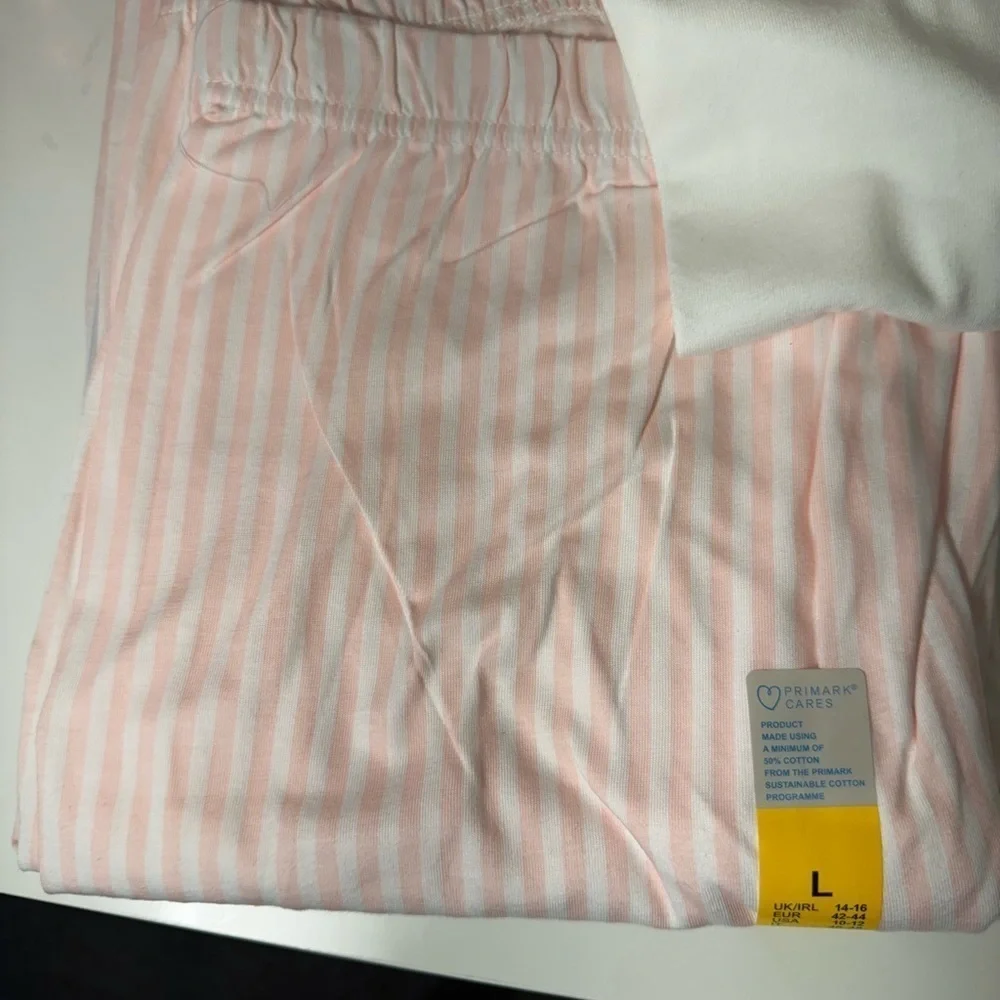 Pink & White Striped Pajama/Lounge Set NWT